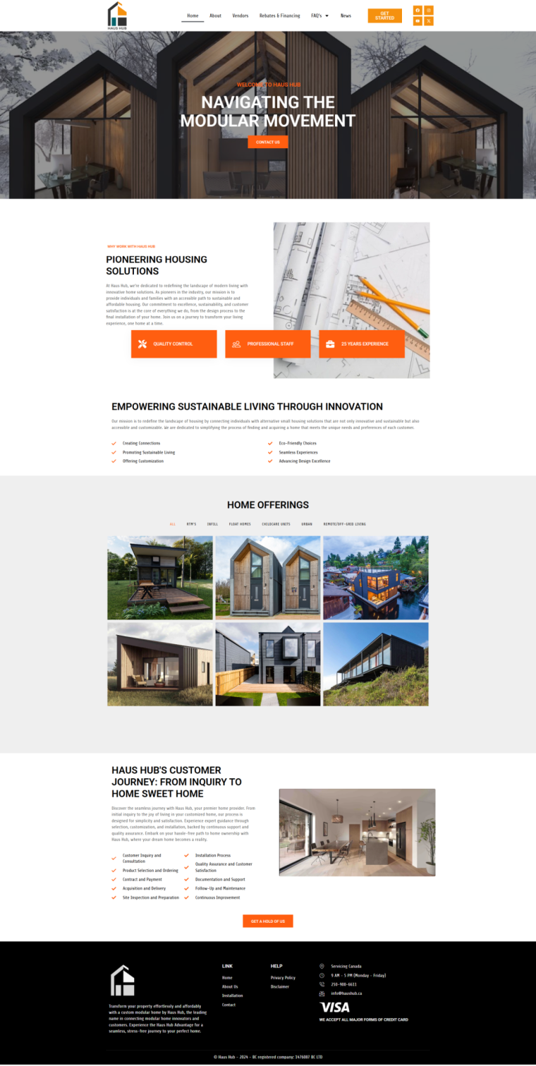 Haus Hub — WordPress website designed and built by Shahriyar