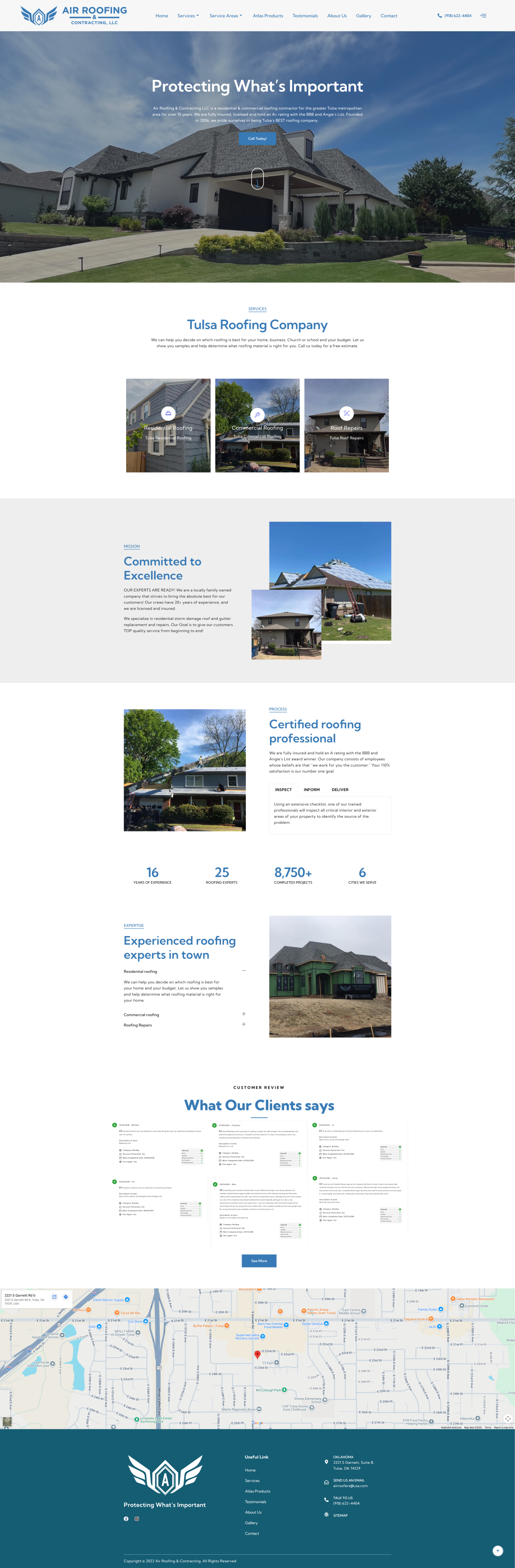 Air Roofing & Contracting LLC desktop website screenshot