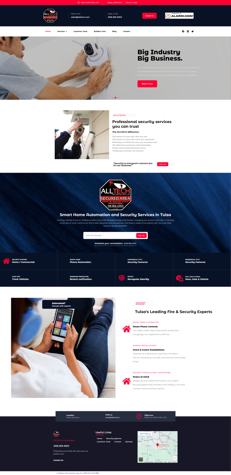 Alltech Fire & Security — WordPress website designed and built by Shahriyar
