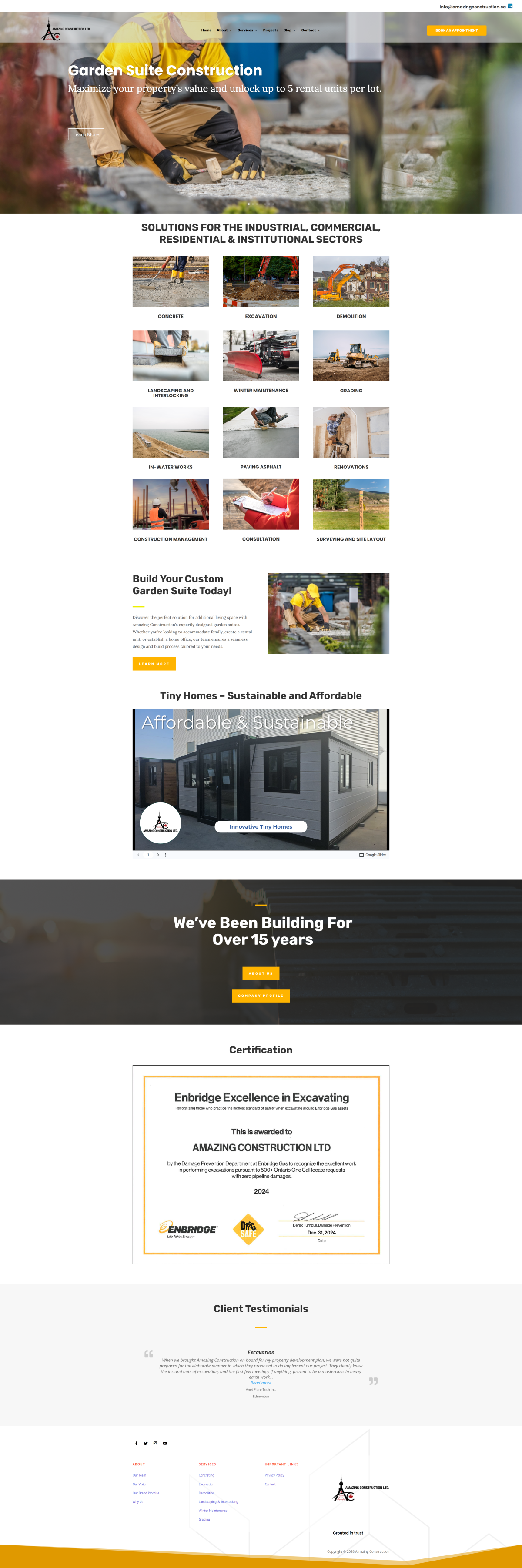 Amazing Construction Ltd desktop website screenshot