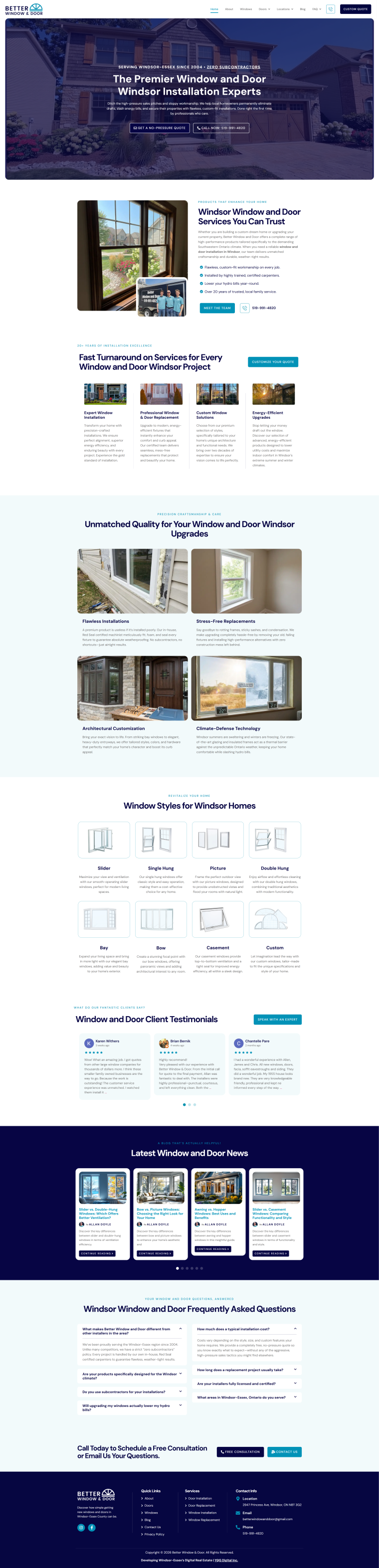 Better Window & Door — WordPress website designed and built by Shahriyar