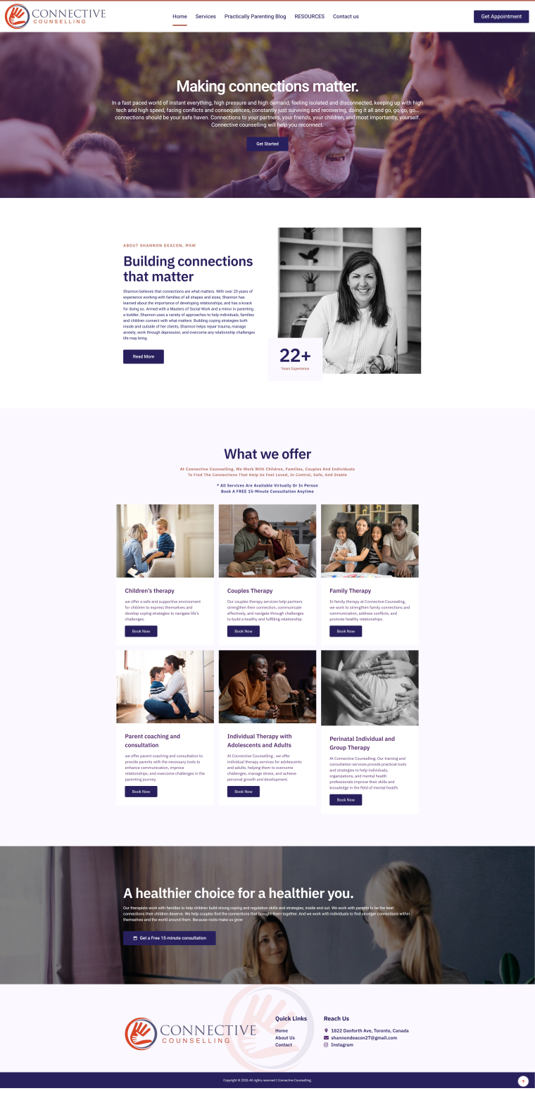 Connective Counselling — WordPress website designed and built by Shahriyar