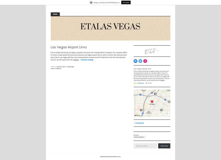 Etalas Vegas — WordPress website designed and built by Shahriyar
