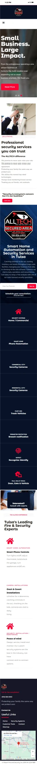 Alltech Fire & Security mobile website screenshot