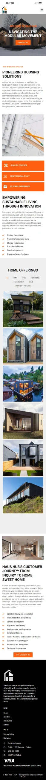 Haus Hub mobile website screenshot