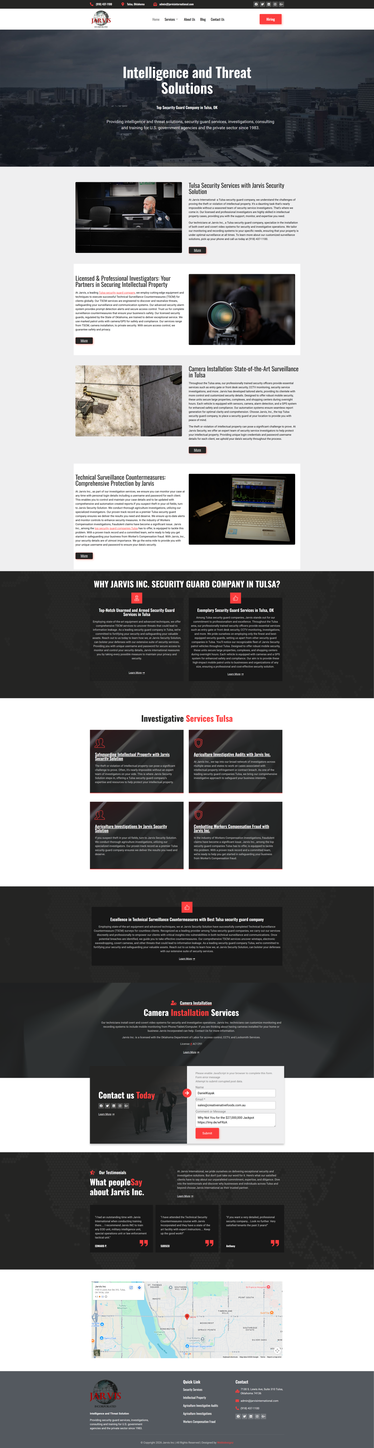Jarvis International desktop website screenshot