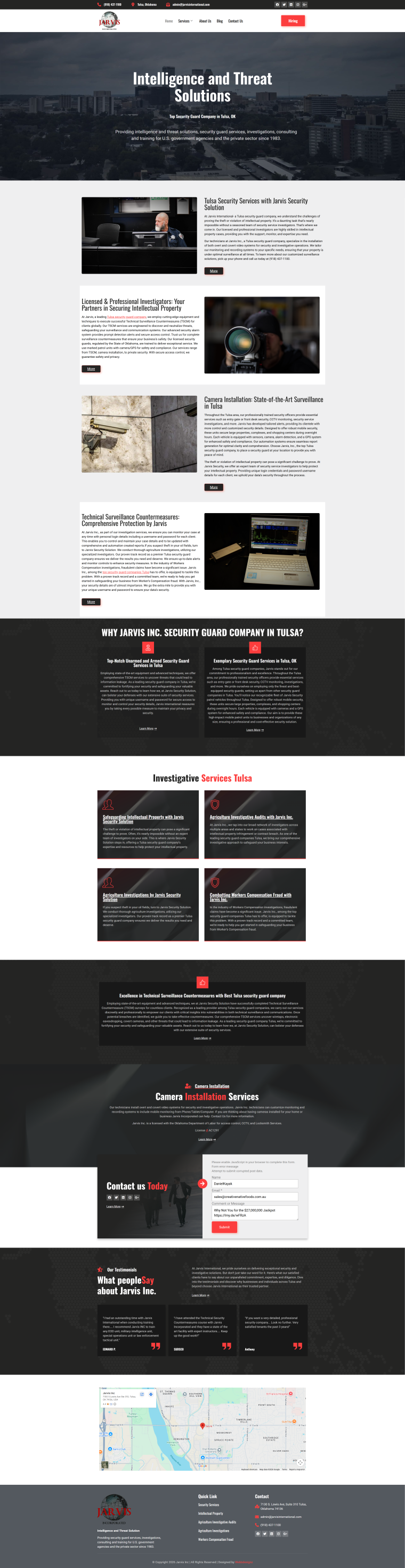 Jarvis International — WordPress website designed and built by Shahriyar