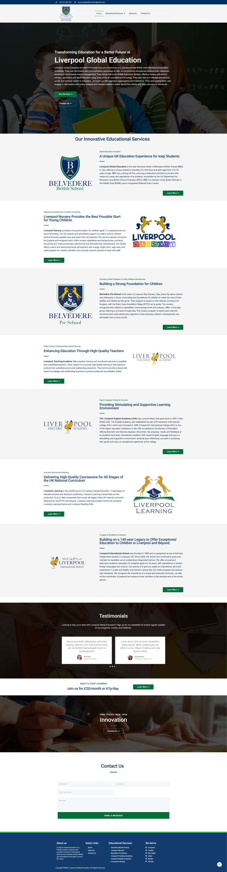 Liverpool Global Education — WordPress website designed and built by Shahriyar
