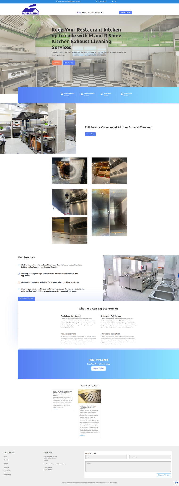 M and R Shine — WordPress website designed and built by Shahriyar