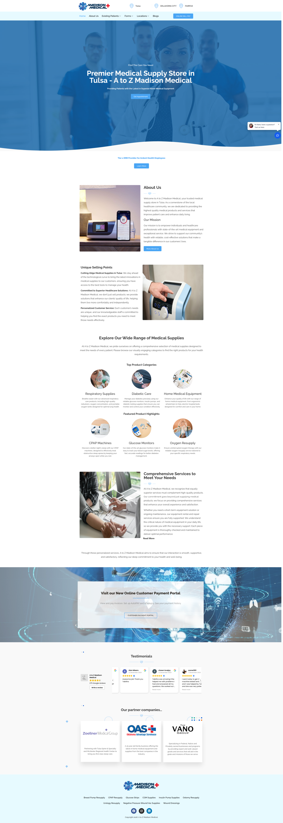 Madison Medical desktop website screenshot