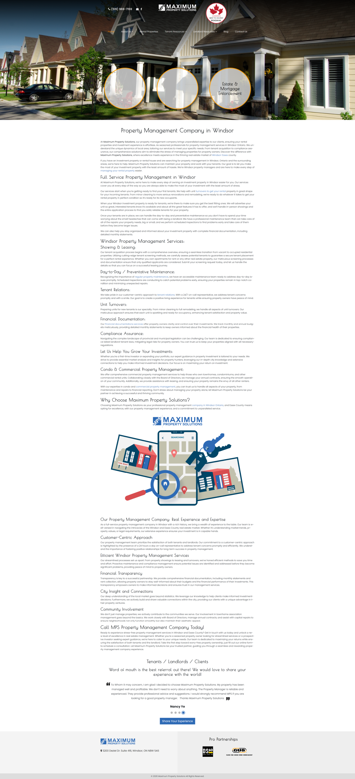 Maximum Property Solutions desktop website screenshot
