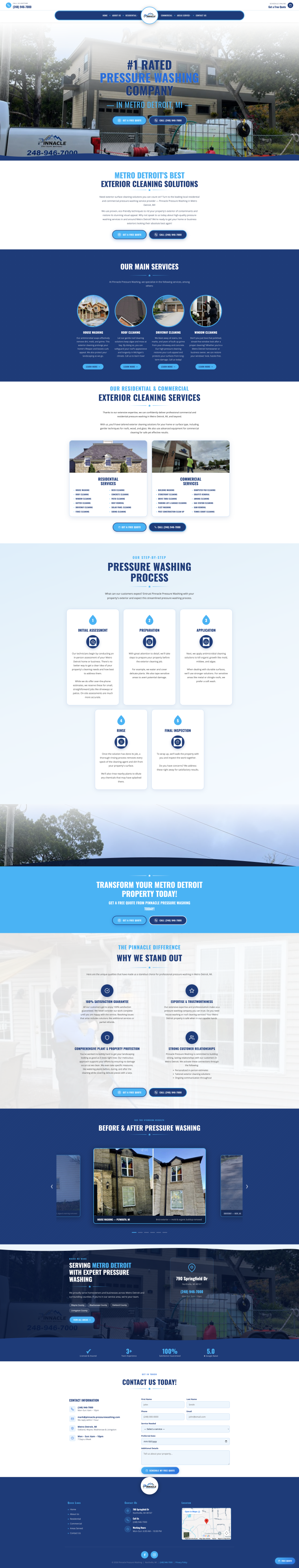 Pinnacle Pressure Washing — WordPress website designed and built by Shahriyar
