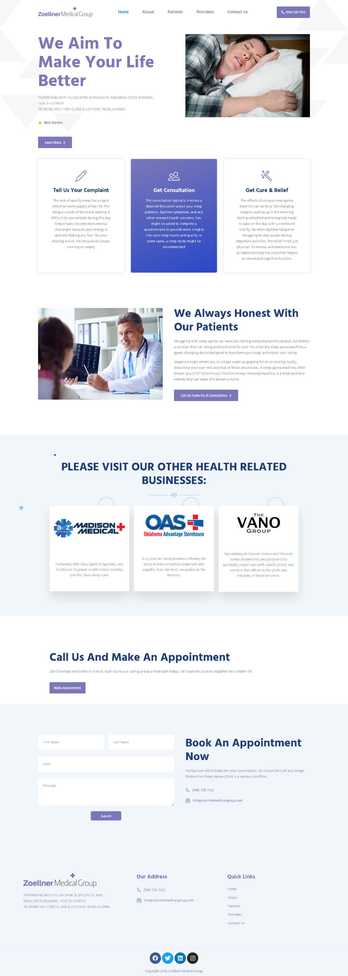 Zoellner Medical Group desktop website screenshot