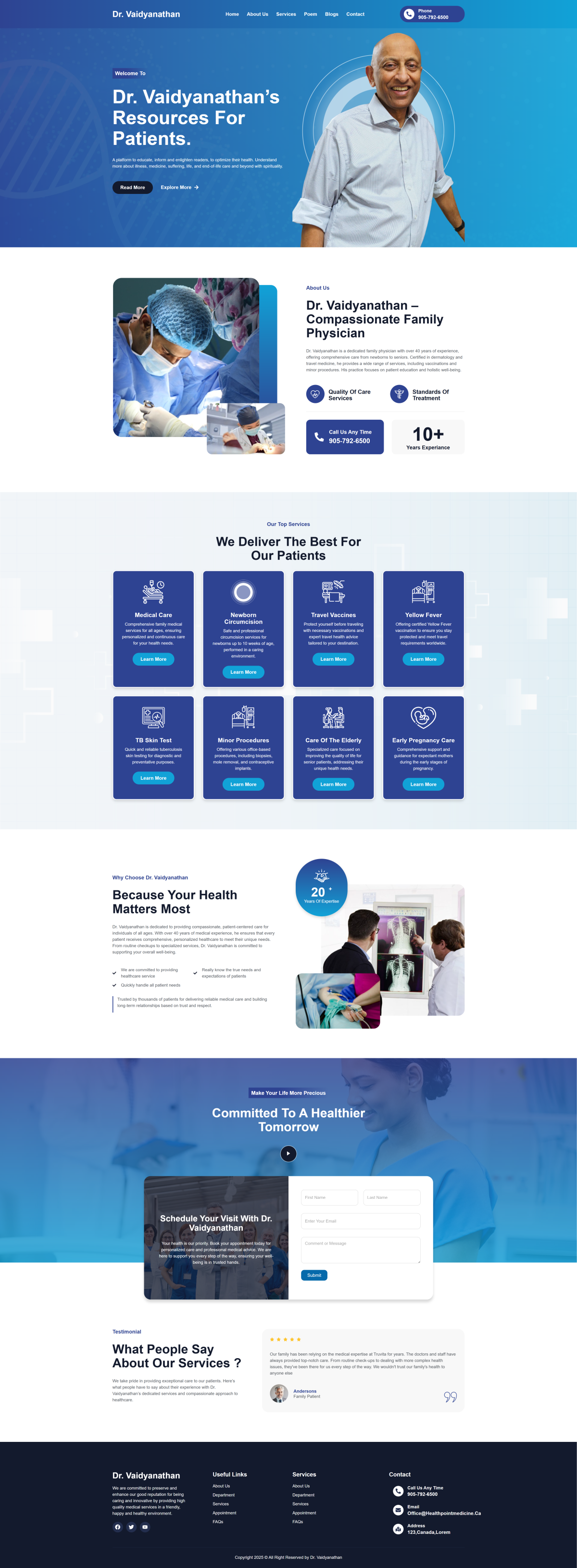 Dr. Vaidyanathan desktop website screenshot