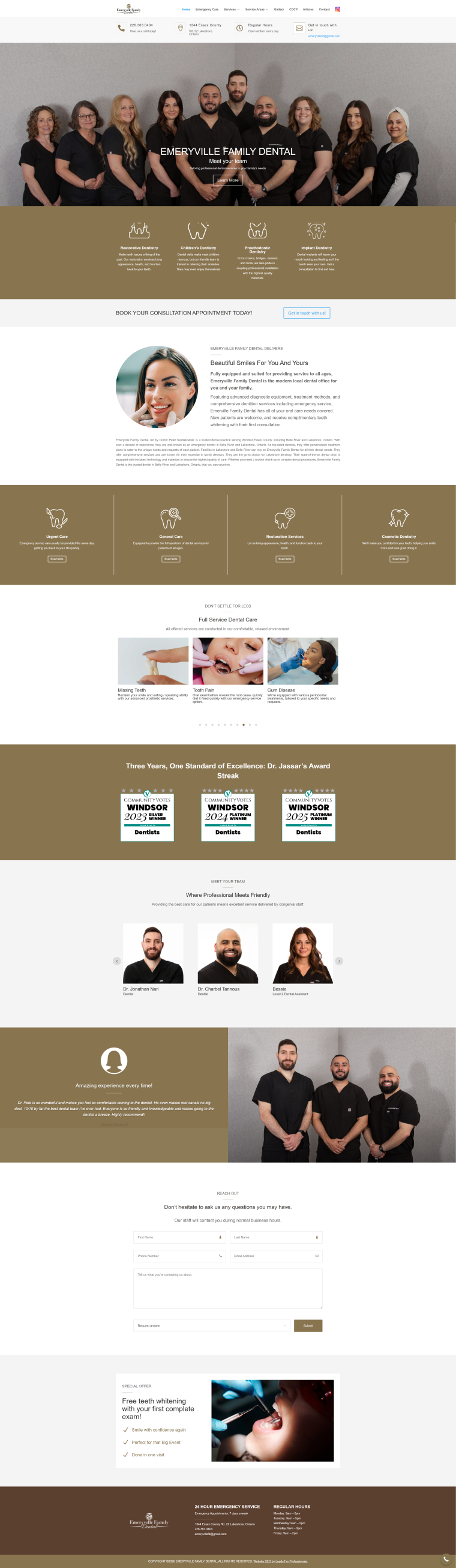 Emeryville Family Dental — WordPress website designed and built by Shahriyar