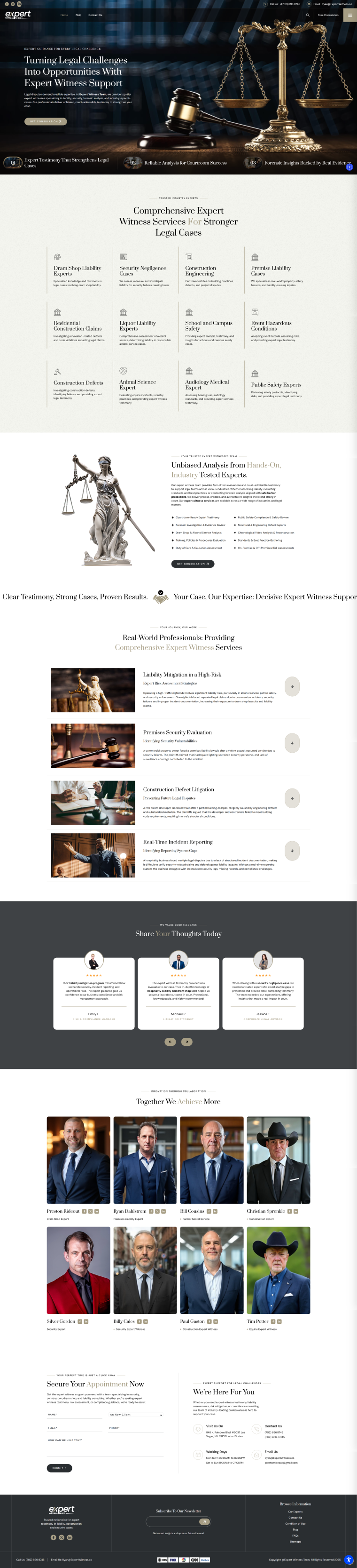 Expert Witness Team — WordPress website designed and built by Shahriyar
