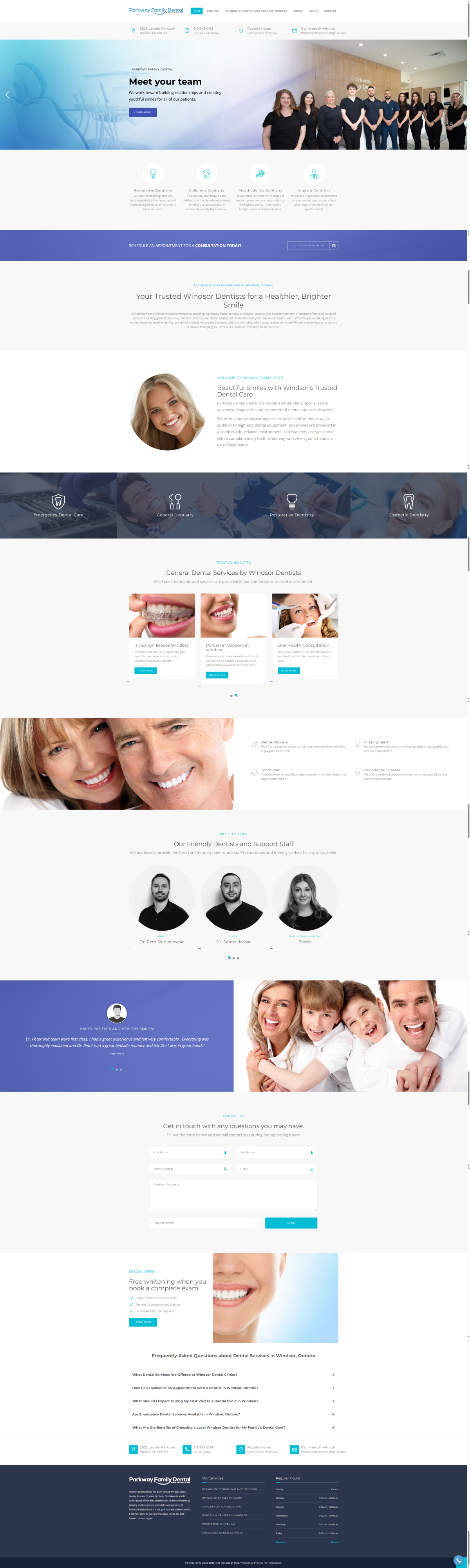 Parkway Family Dental desktop website screenshot