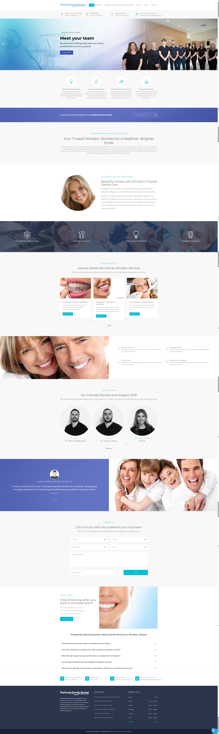 Parkway Family Dental — WordPress website designed and built by Shahriyar