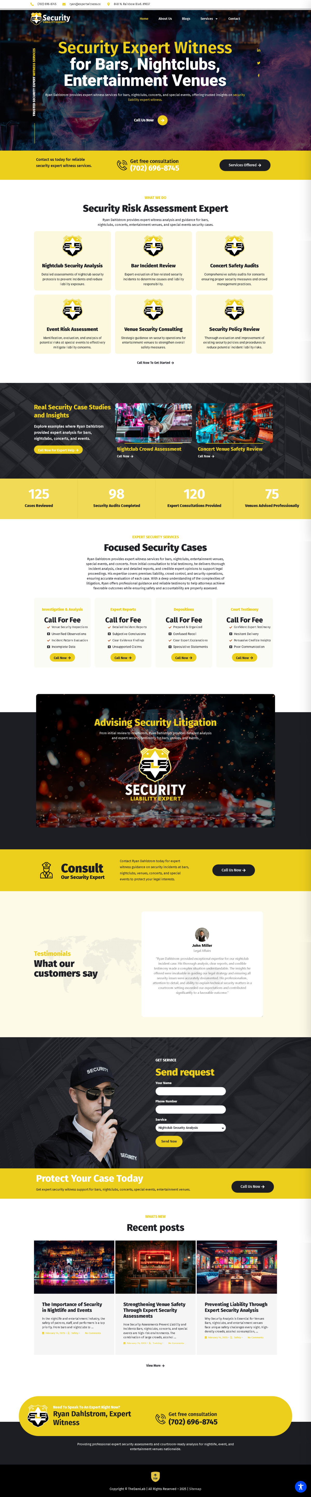 Security Liability desktop website screenshot