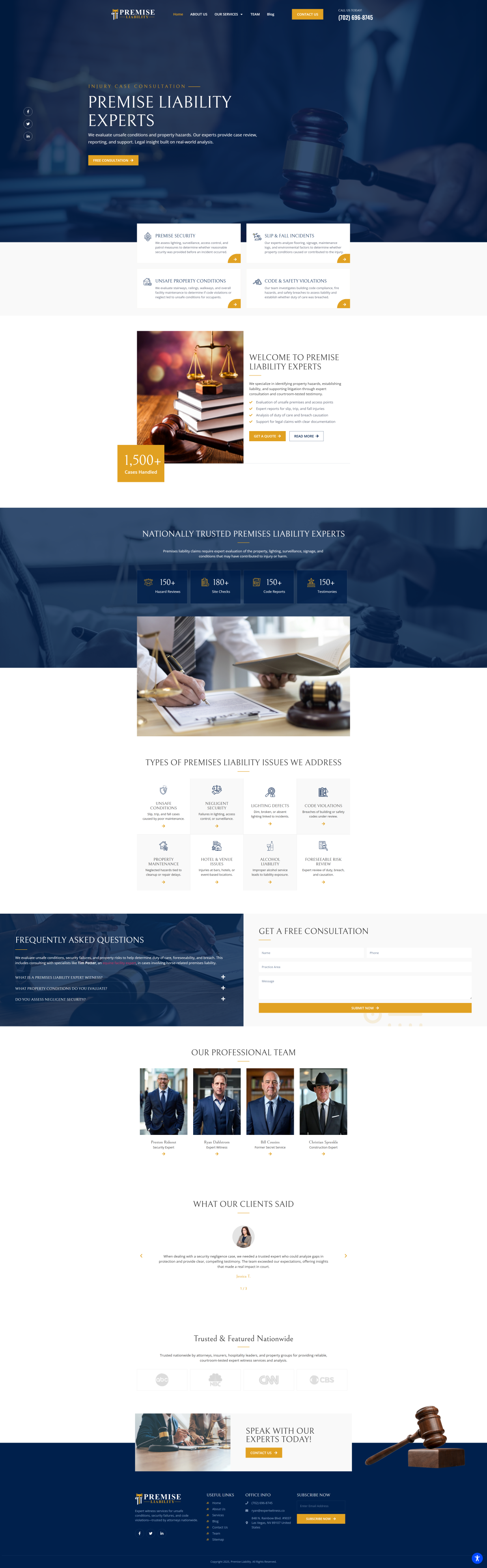 Premise Liability desktop website screenshot