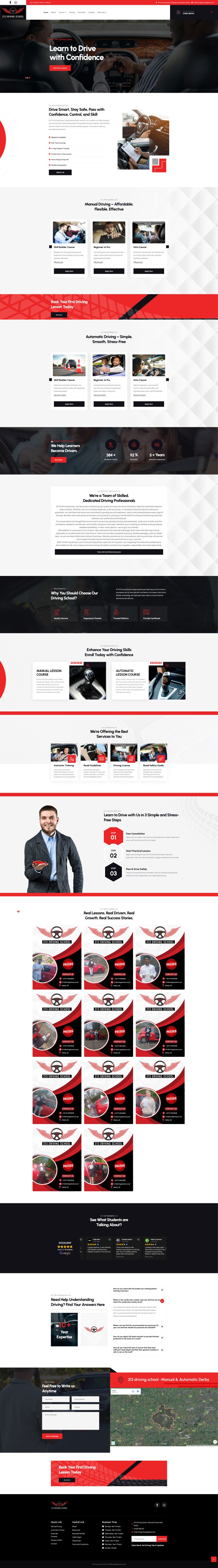 313 Driving School — WordPress website designed and built by Shahriyar