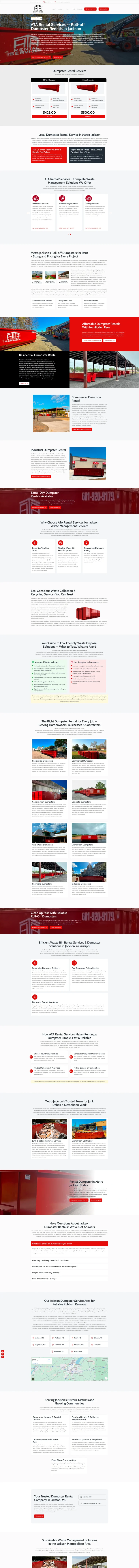 ATA Rental Services — WordPress website designed and built by Shahriyar