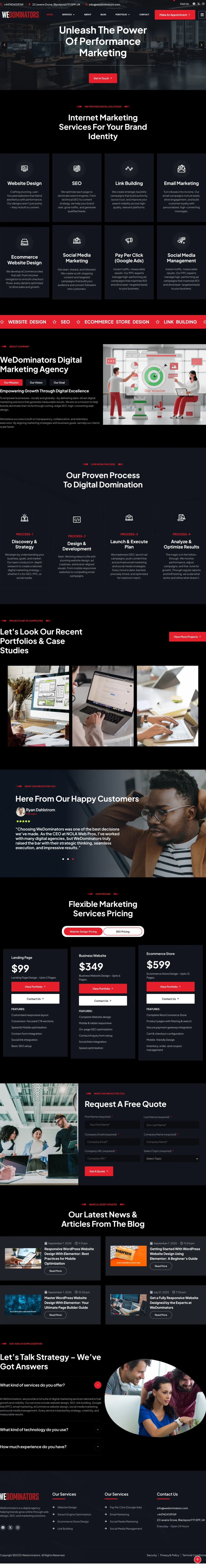 WeDominators desktop website screenshot