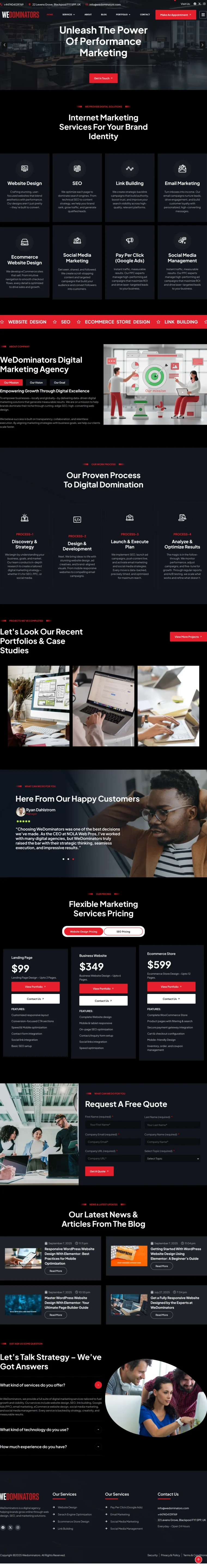 WeDominators — WordPress website designed and built by Shahriyar