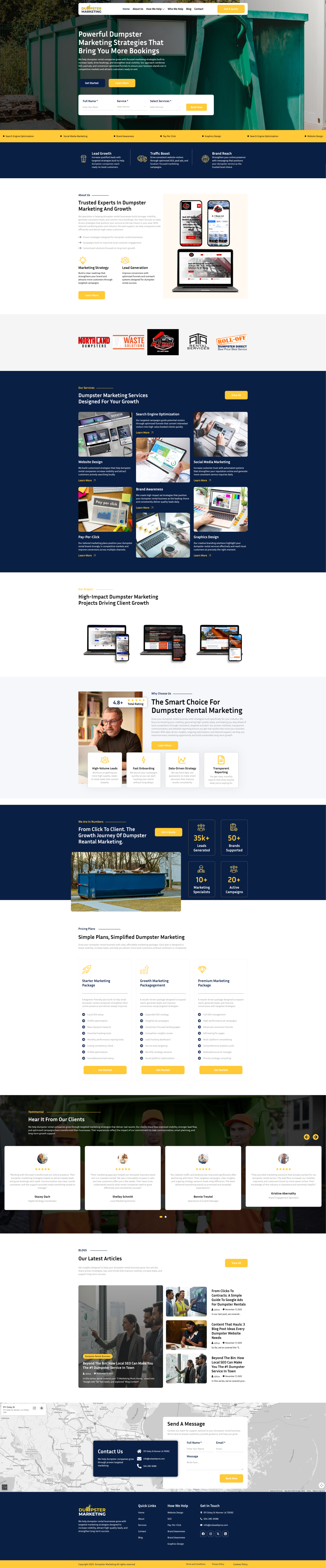 Dumpster Rental Marketing desktop website screenshot