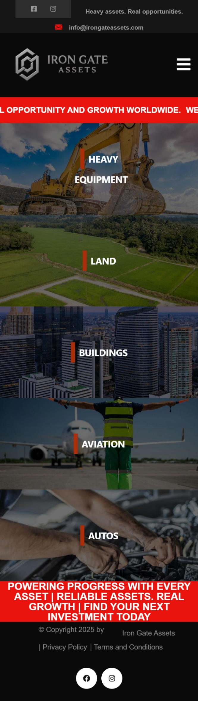 Iron Gate Assets mobile website screenshot