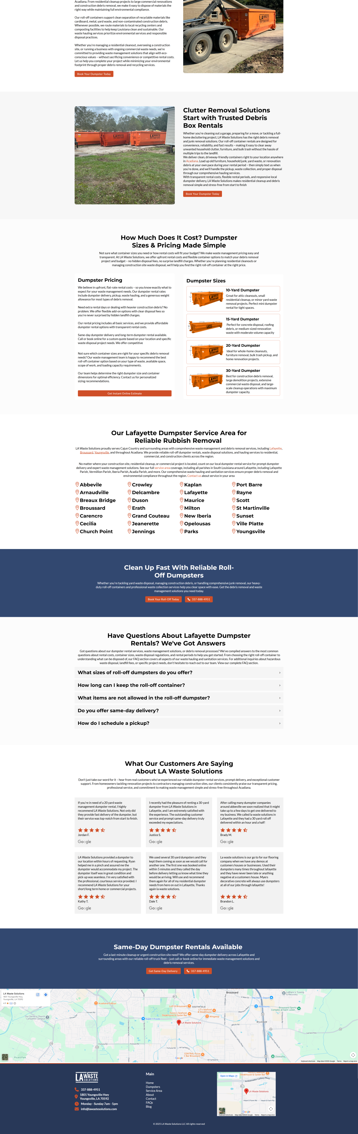 LA Waste Solutions desktop website screenshot