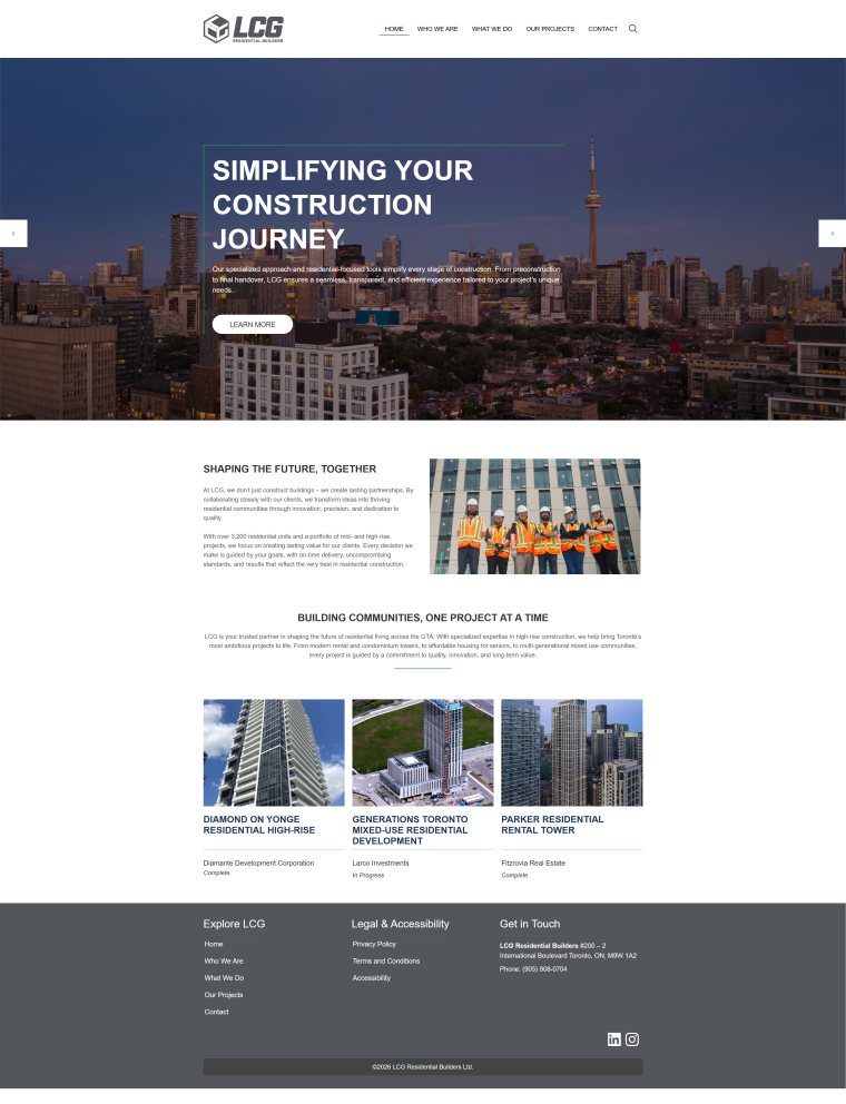 LCG Canada — WordPress website designed and built by Shahriyar