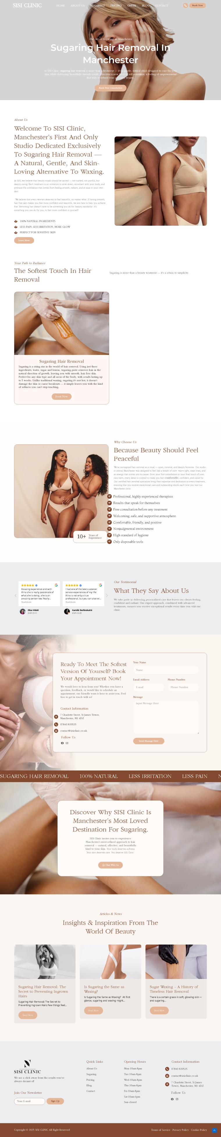 SISI Clinic — WordPress website designed and built by Shahriyar