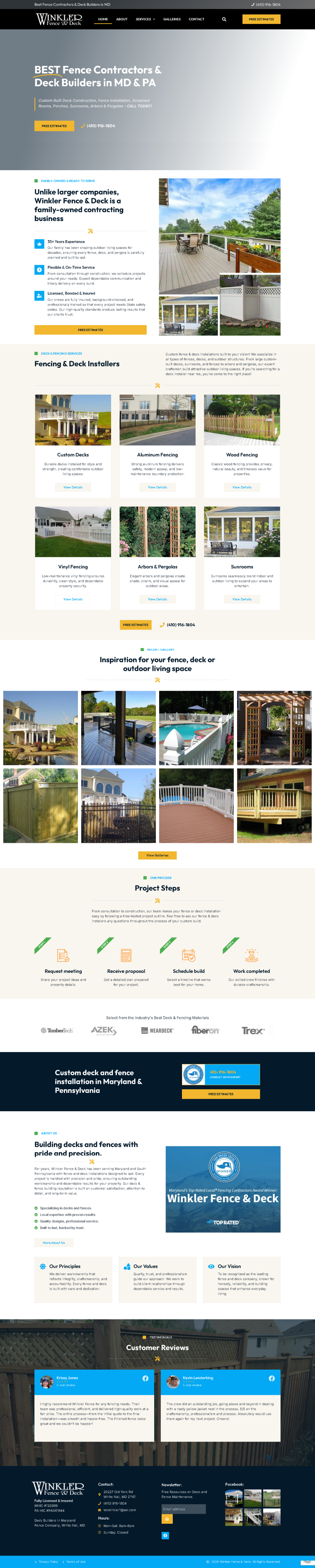 Winkler Fence & Deck — WordPress website designed and built by Shahriyar