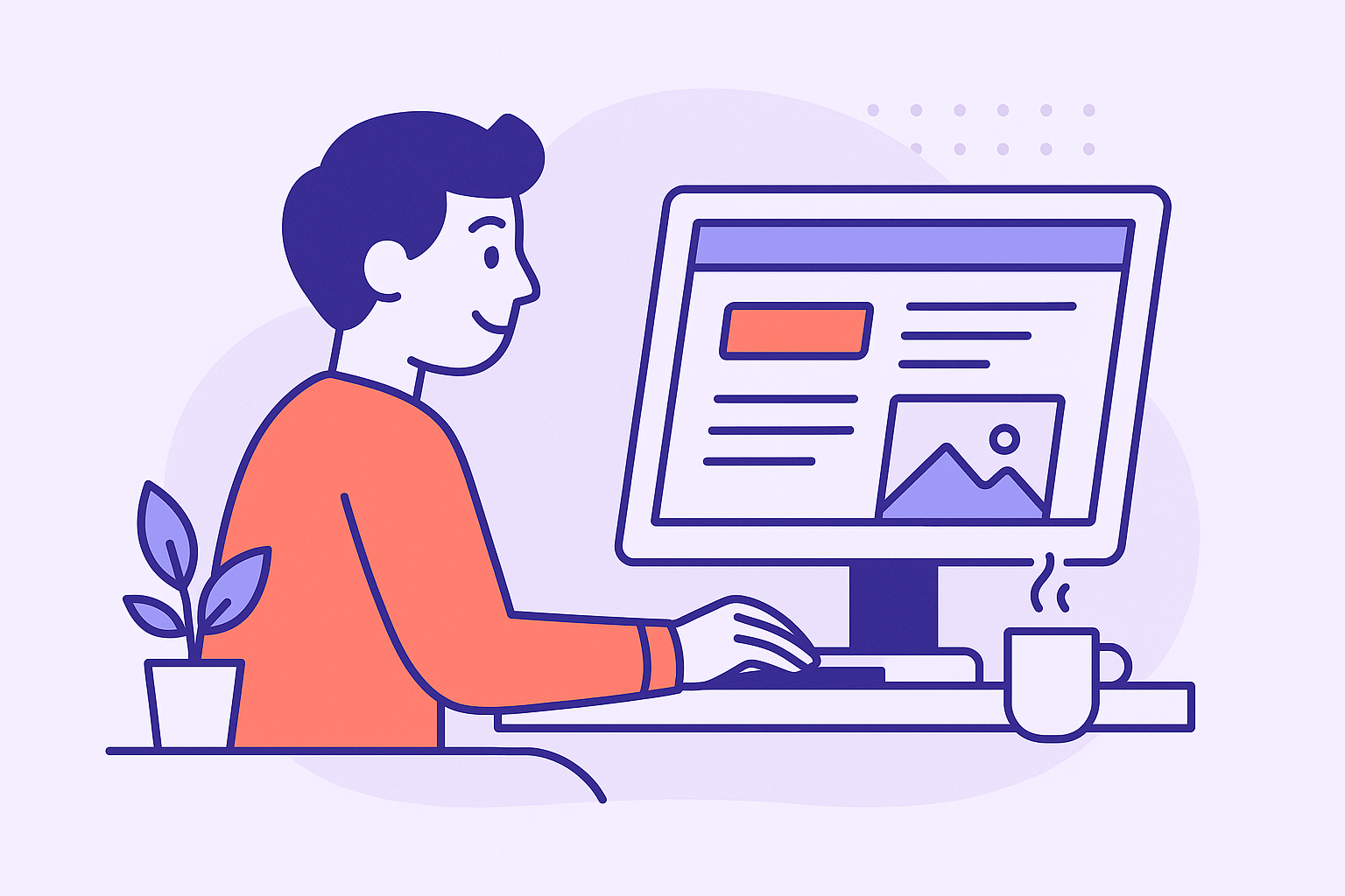 WordPress designer building a website