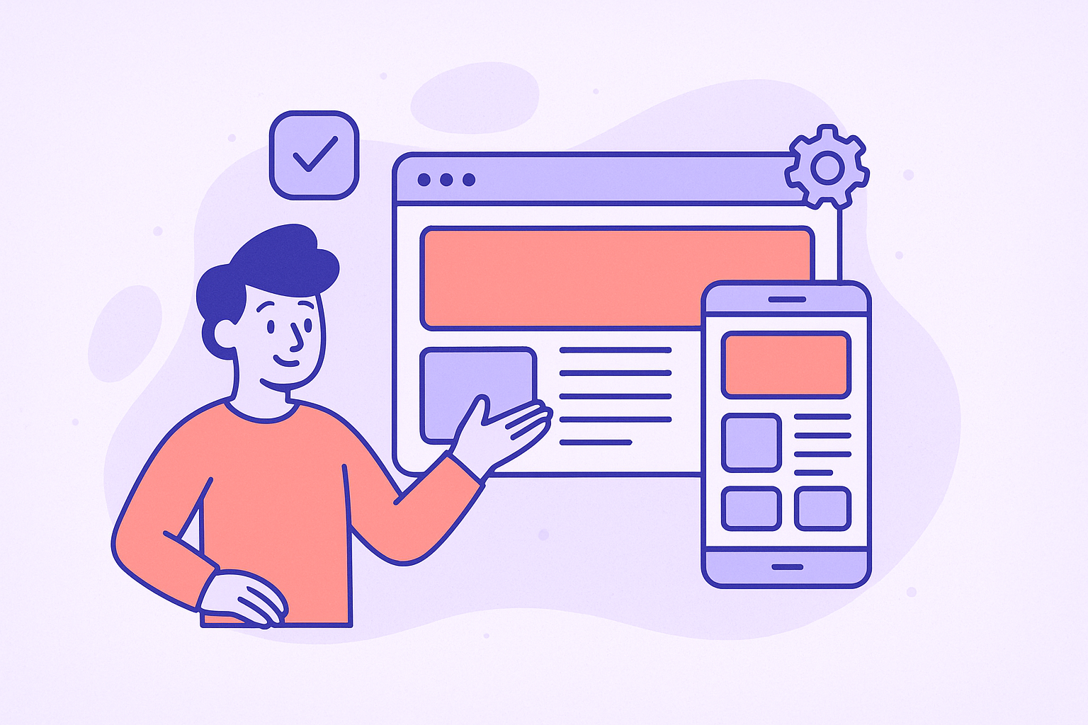 Responsive WordPress website on desktop and mobile