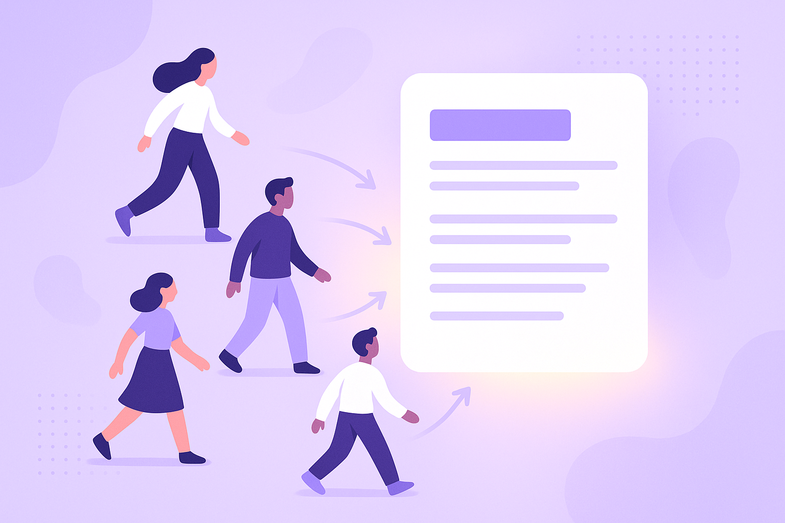 Illustration of content marketing attracting customers to a helpful article