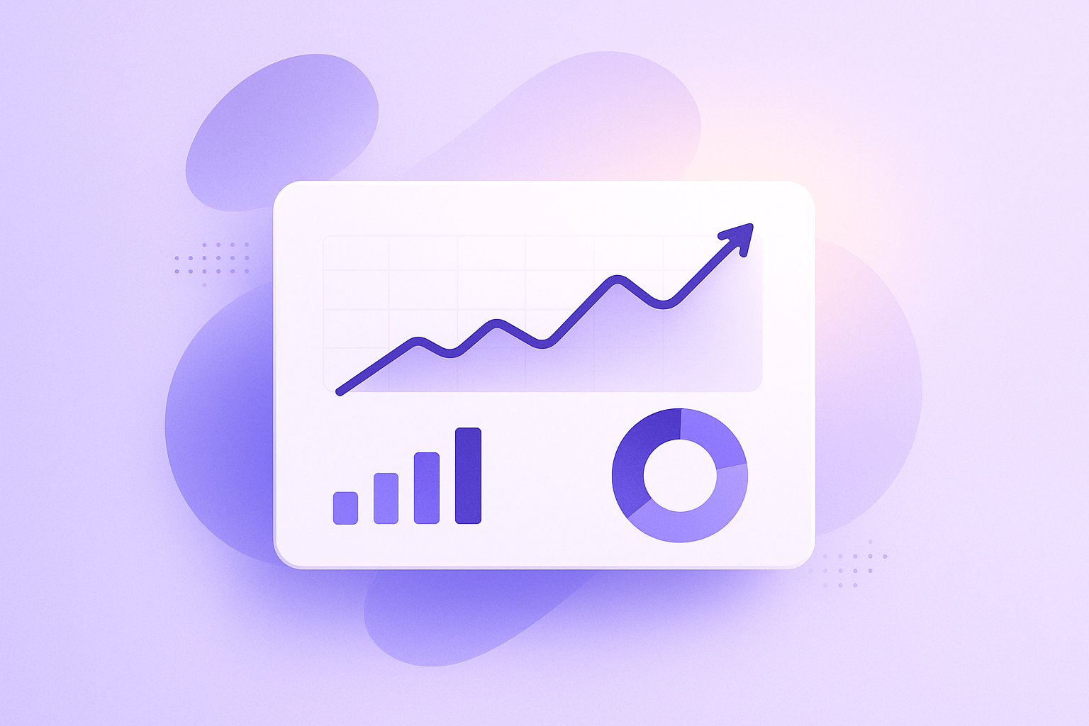 Illustration of a marketing analytics dashboard with charts