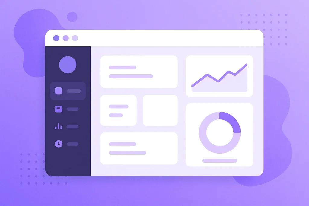 Illustration of a WordPress dashboard control panel