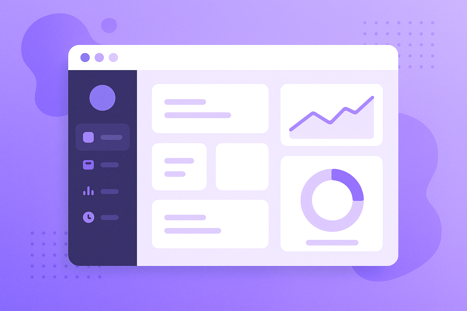 Illustration of a WordPress dashboard control panel