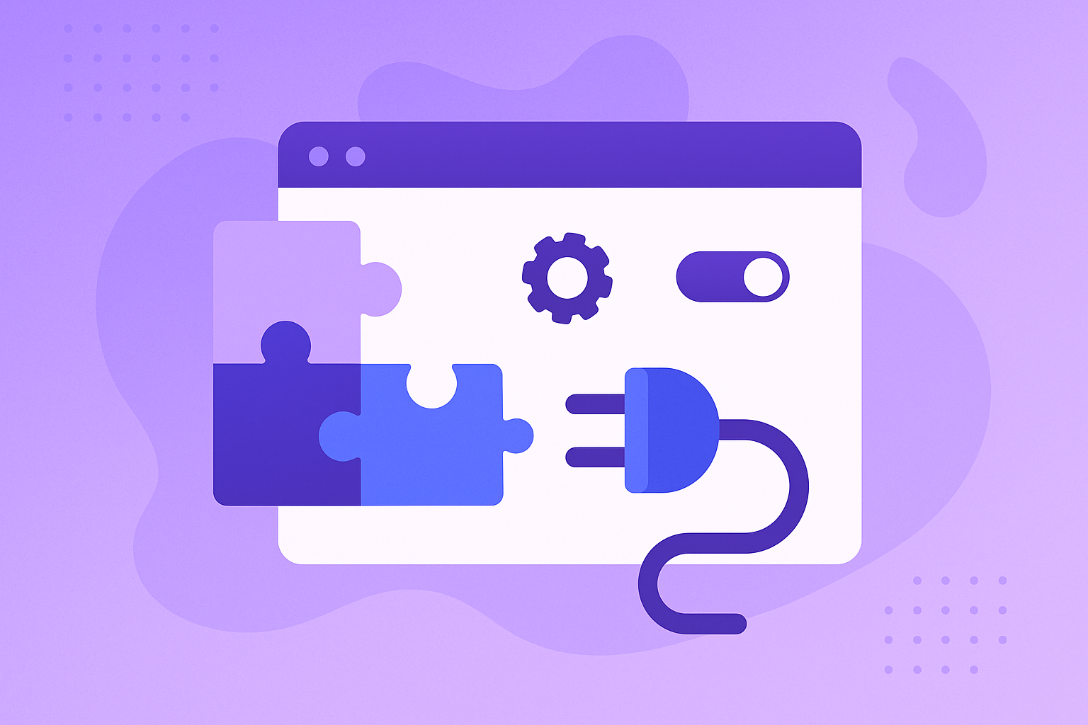 Illustration of plugins as puzzle pieces extending a website