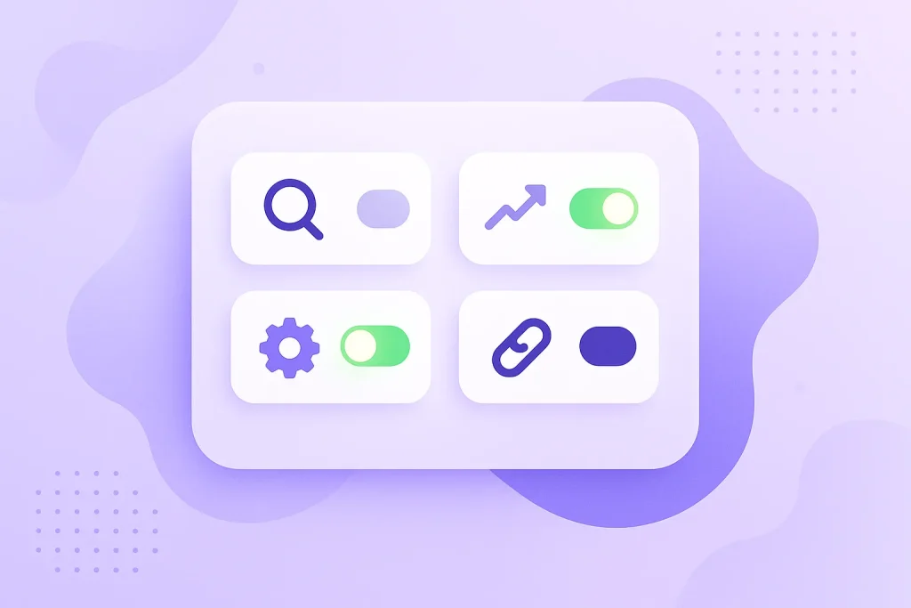 Rank Math dashboard modules illustration
