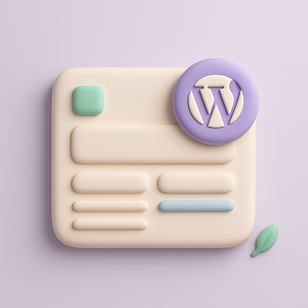 WordPress website design clay illustration