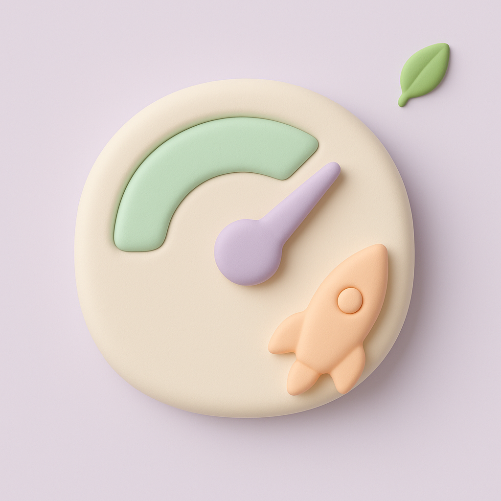 WordPress speed optimization clay illustration