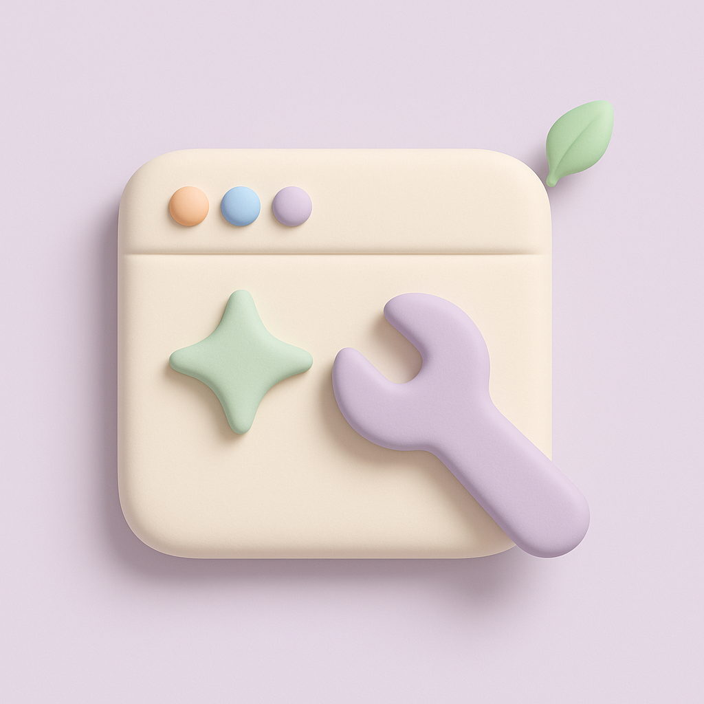 AI website rescue and rebuild clay illustration