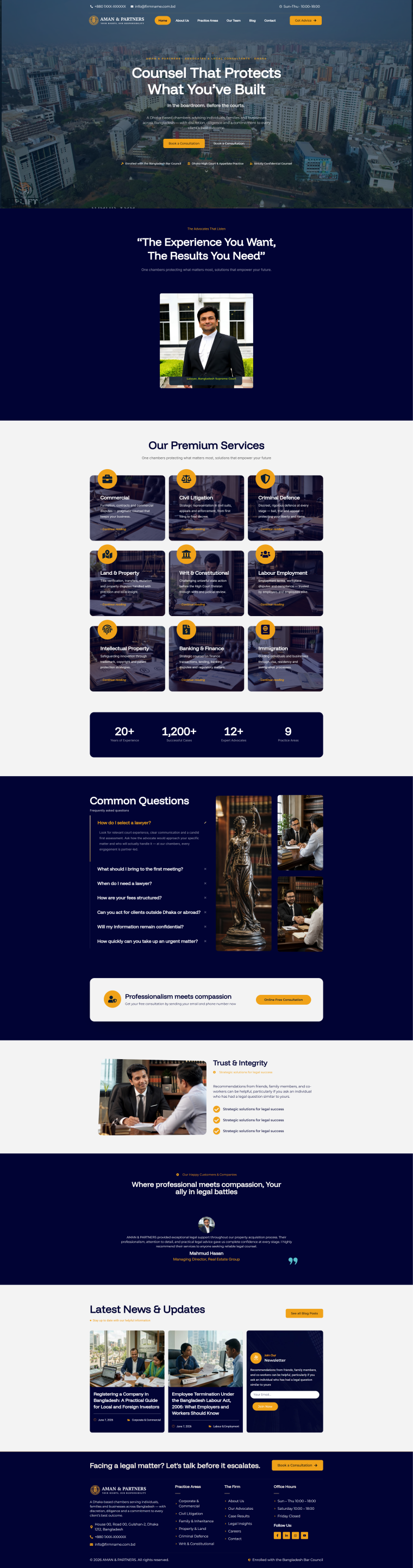 Aman & Partners — WordPress website designed and built by Shahriyar