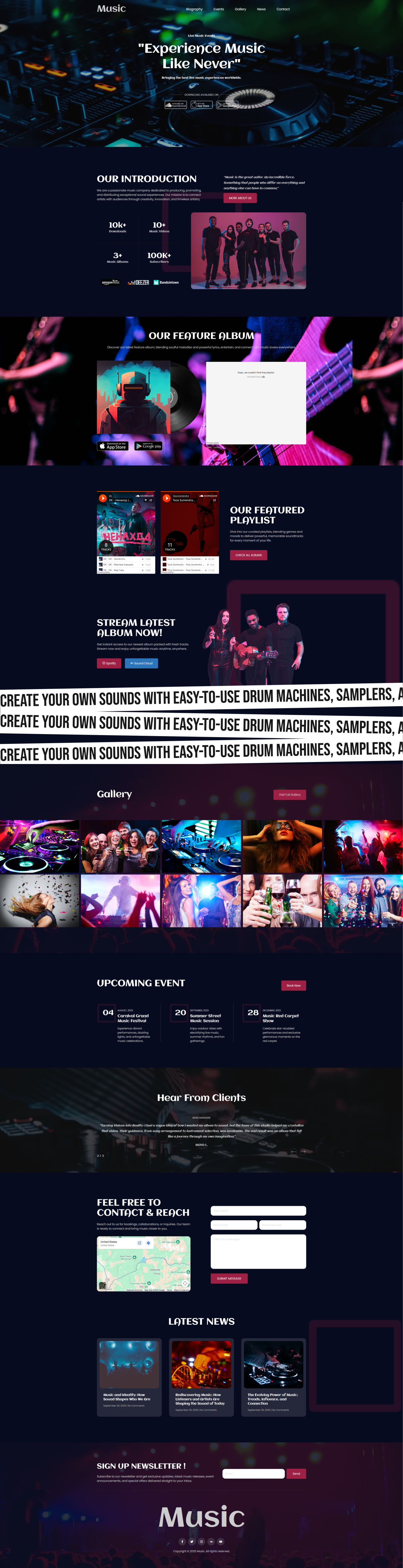 Anew Music desktop website screenshot