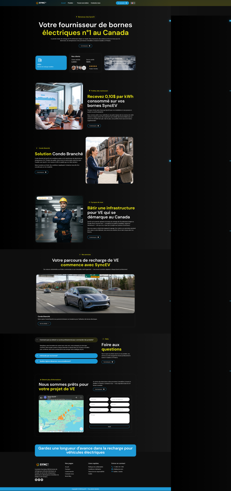 SyncEV — WordPress website designed and built by Shahriyar
