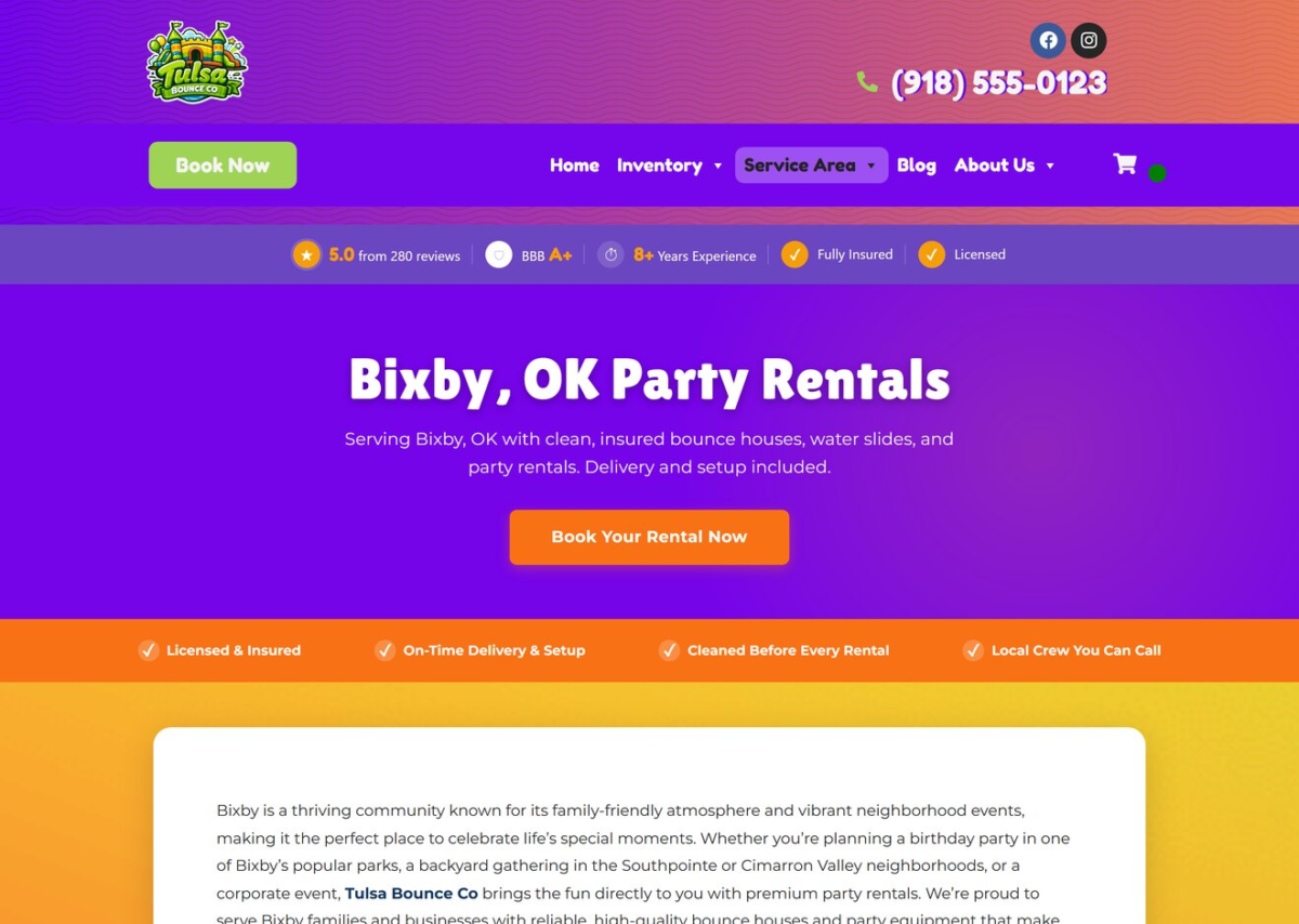 WDZ Toolkit — A generated city landing page as visitors see it
