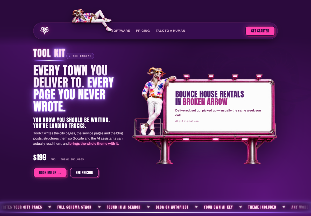 Toolkit product page rendered by the same template in violet